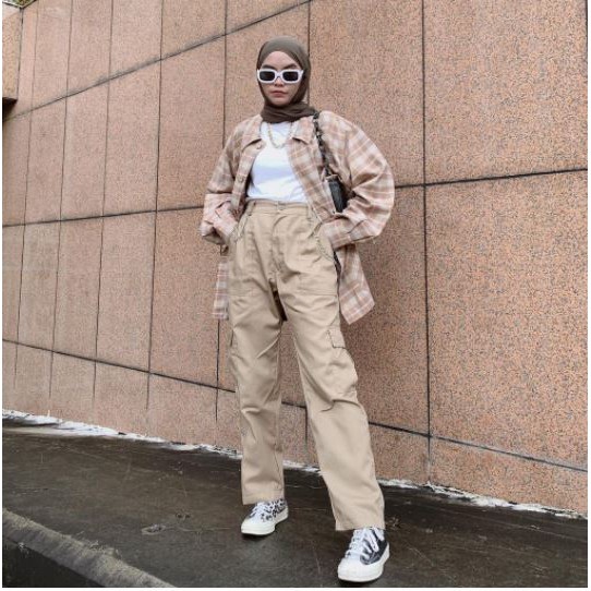 STACIE POCKET PANTS M-XXXXL BIG SIZE 100KG++ MUAT CELANA CARGO PRIA WANITA UNISEX