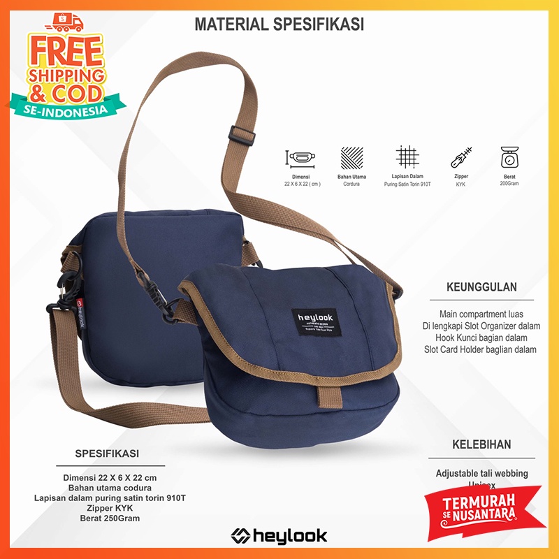 Tas Sling Bag Tas Selempang Pundak Bahu Slempang Fashion Branded Multifungsi Pria Wanita Lokal Murah Original