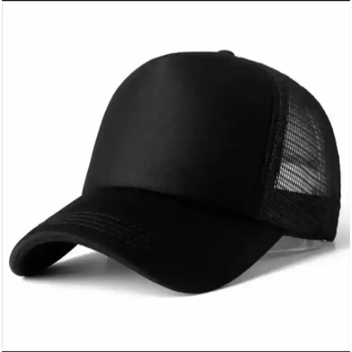 topi pria  jaring polos hitam termurah distro