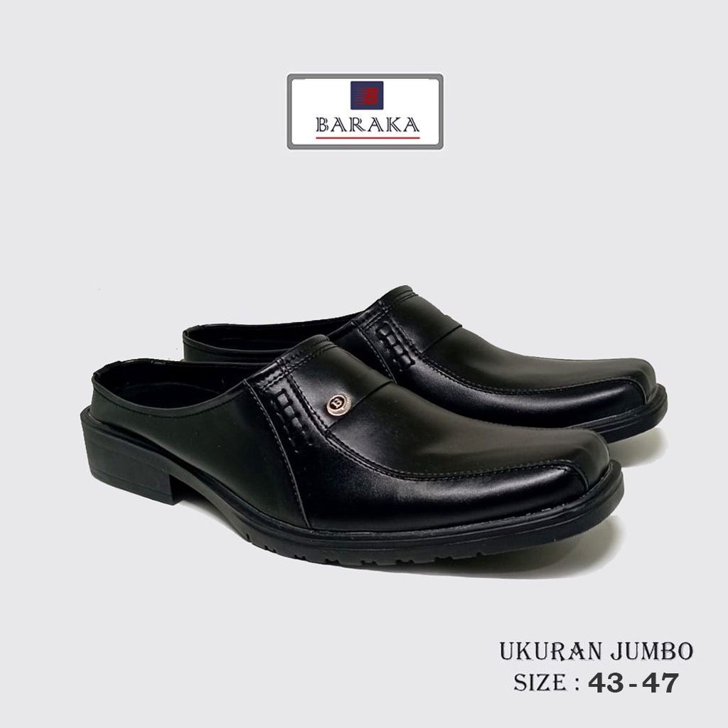 Zagib x Baraka |Kulit Asli| Sepatu Sandal Pria (Ukuran Kaki Besar Jumbo) Bustong Pantofel Formal Cowok