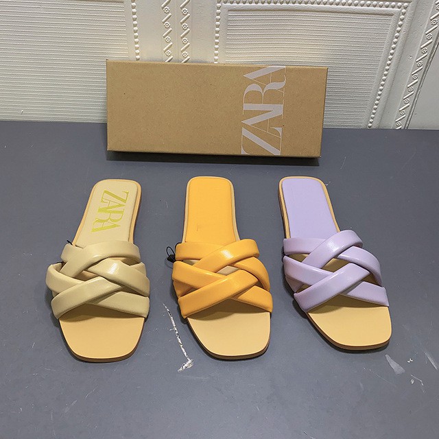 SANDAL WANITA ZS-959 LEATHER SLIDE STRAP