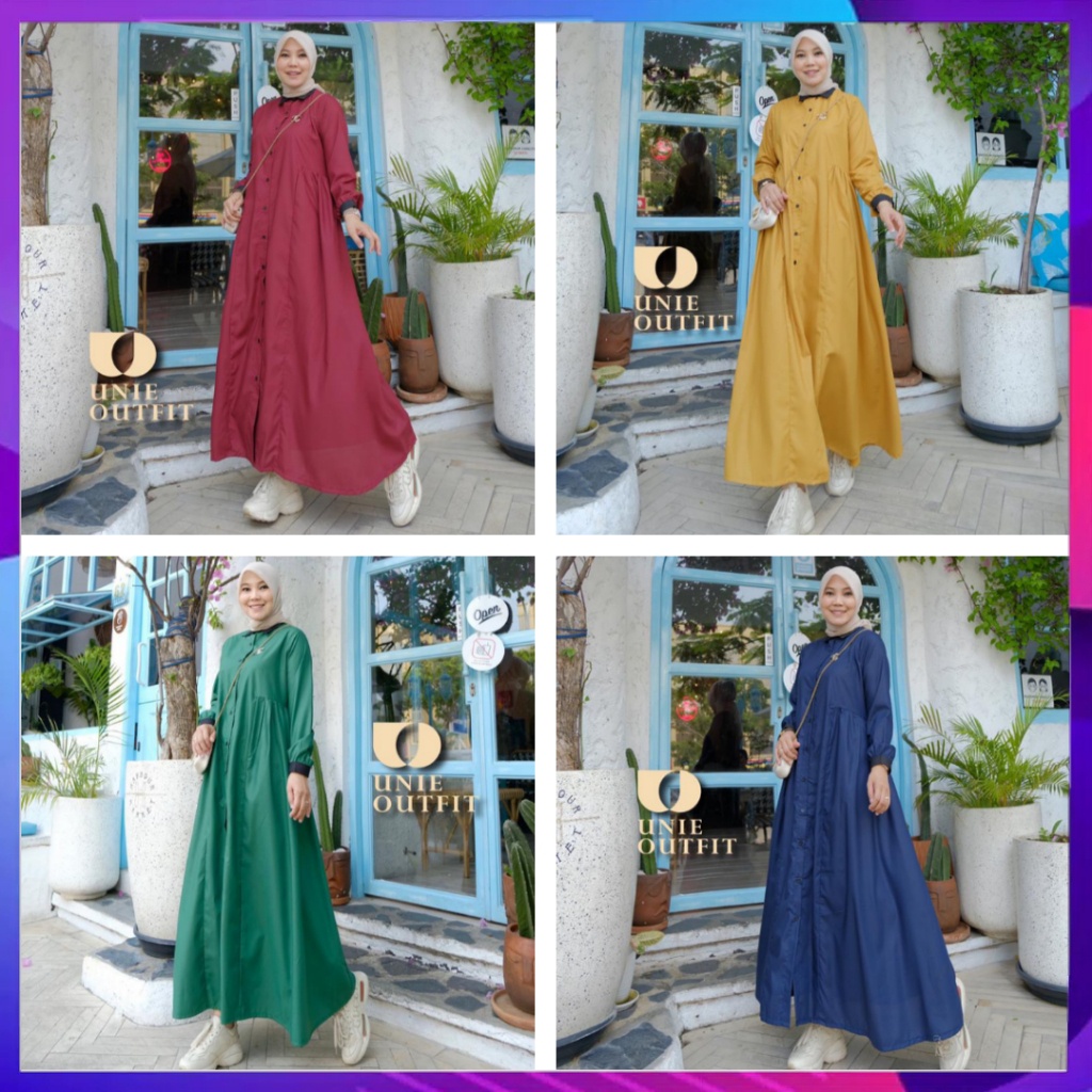(TEBUS MURAH) Unie Outfit [Sister Brand D'lovera] Luna Midi Dress Bahan Cotton Import Busui Friendly