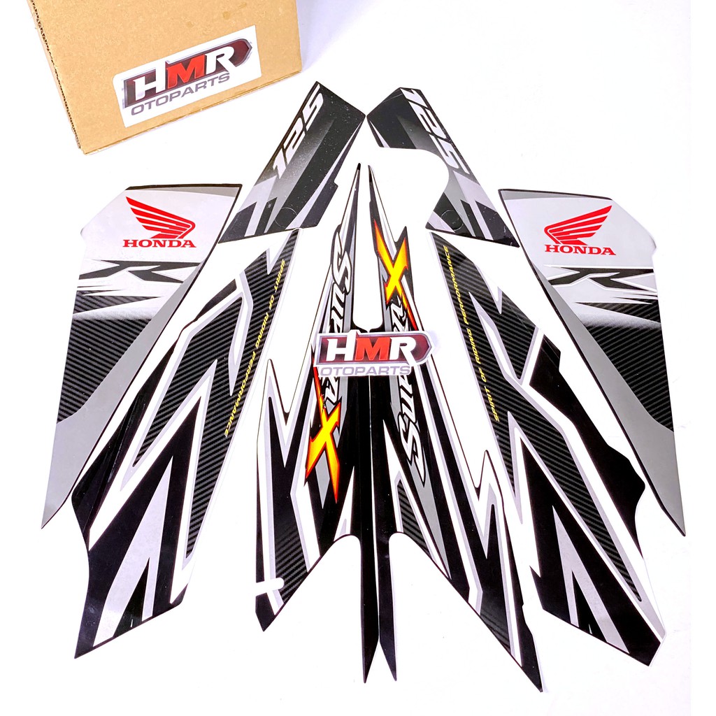 Striping Honda Supra x 125 R 2012 Stiker Body Standar - Hitam Abu