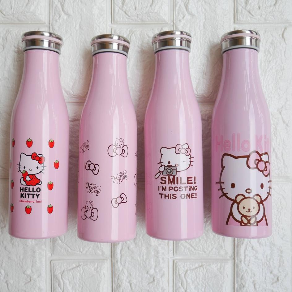 ▲ Termos Mini Karakter Air Panas Stainless Kecil Tempat Kopi dan Teh Motif Doraemon Hello Kitty ➪