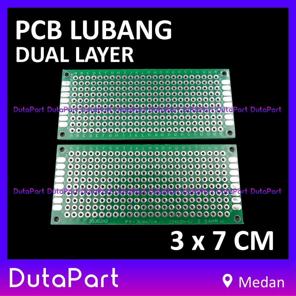 3x7 cm PCB Lubang Dua Sisi Dual Double Layer Side 3*7 Prototype Board