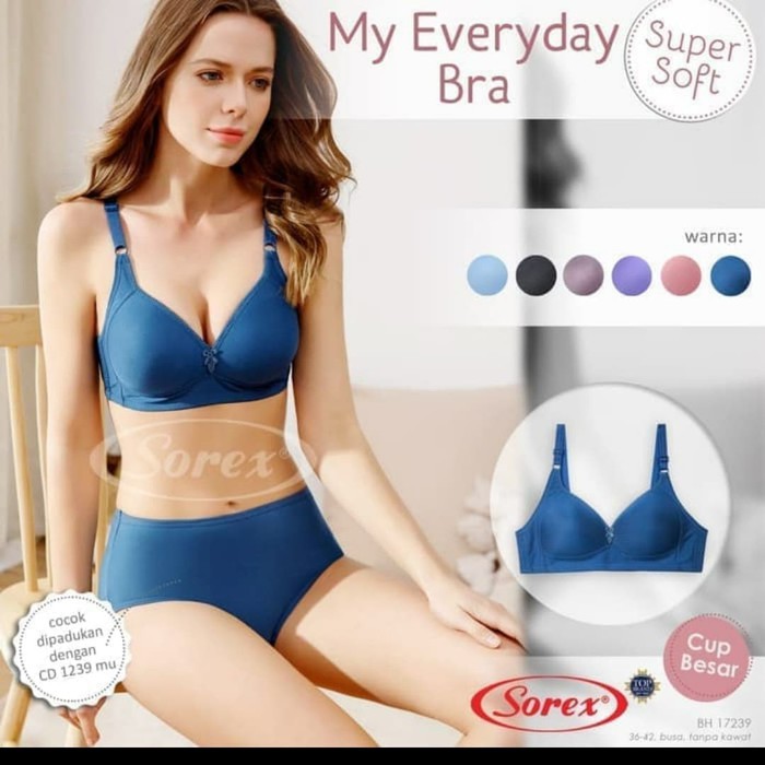 Sorex Bra Tanpa Kawat Super Soft Cup Besar Kait 3 Busa Sedang Tipe 17239