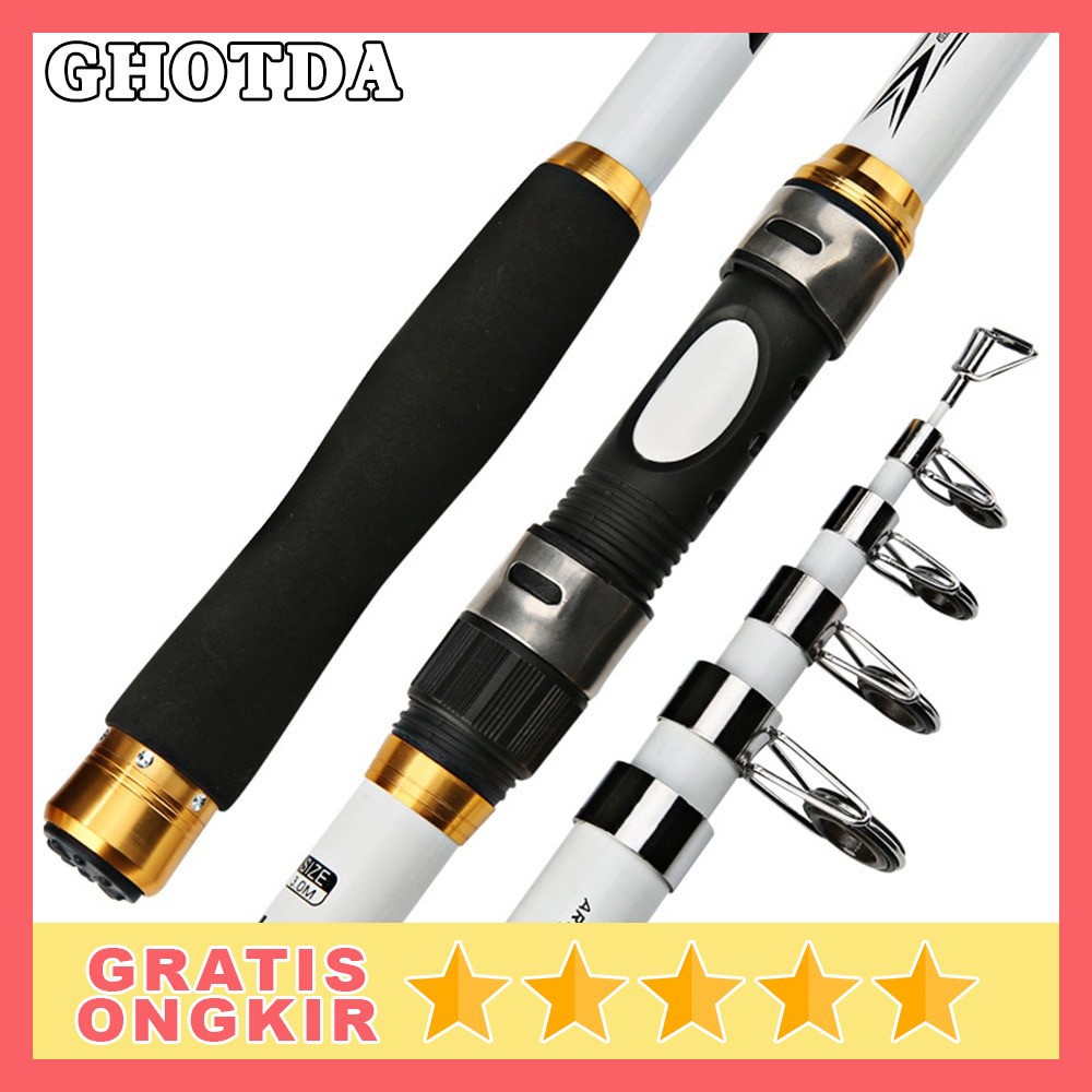 Mall GHOTDA Joran Pancing Portable Carbon Fiber Telescopic 3M - CF3000 - White