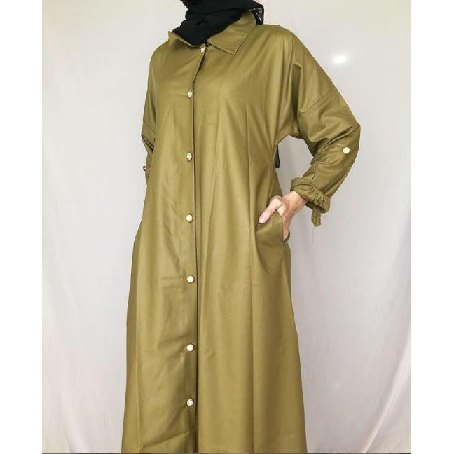 4Season_Hijab 4 Season Hijab - Baju Idul Adha Lebaran 2022 Kemeja Gamis Katun Toyobo Hijau Alisha Ol