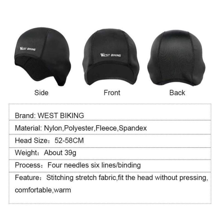 Topi Helm Sepeda Hat Winter Thermal Fleece West Biking YP0201183