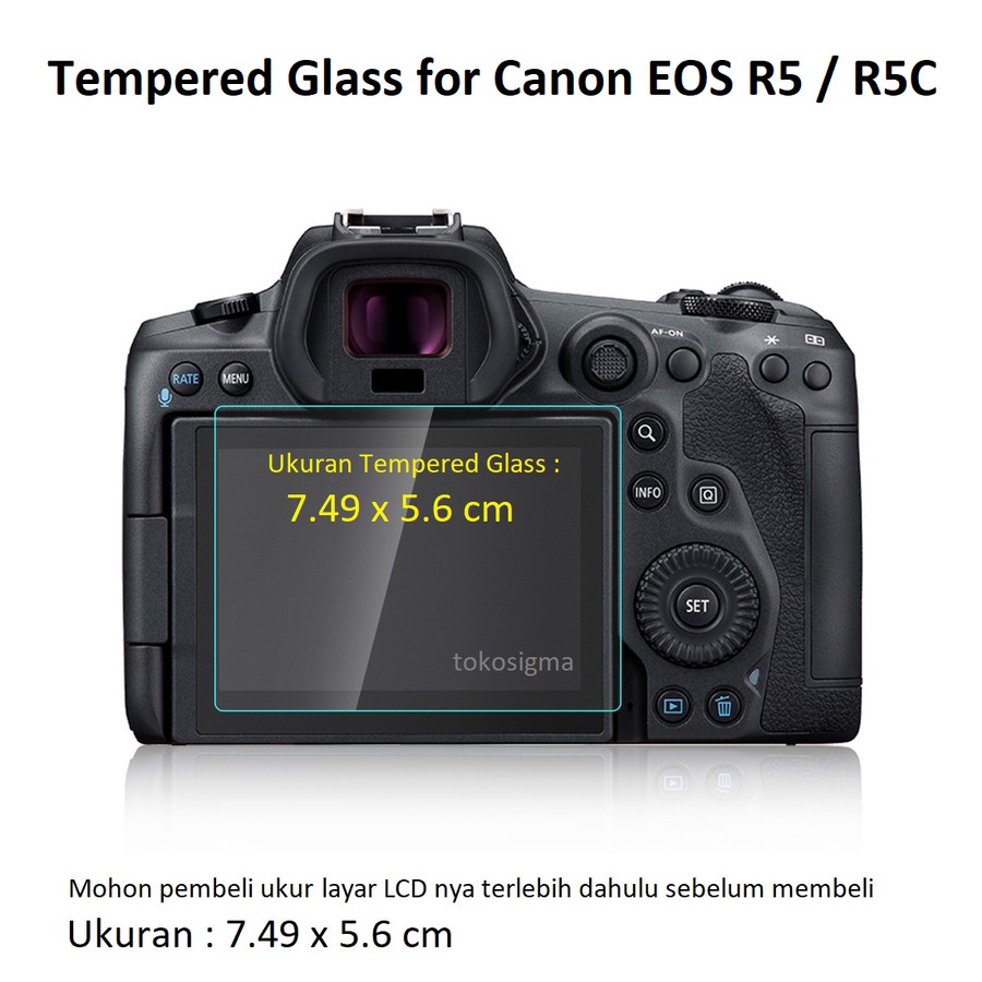 Tempered Glass Kaca Protector Screen Guard LCD Canon EOS R5 R5C R3