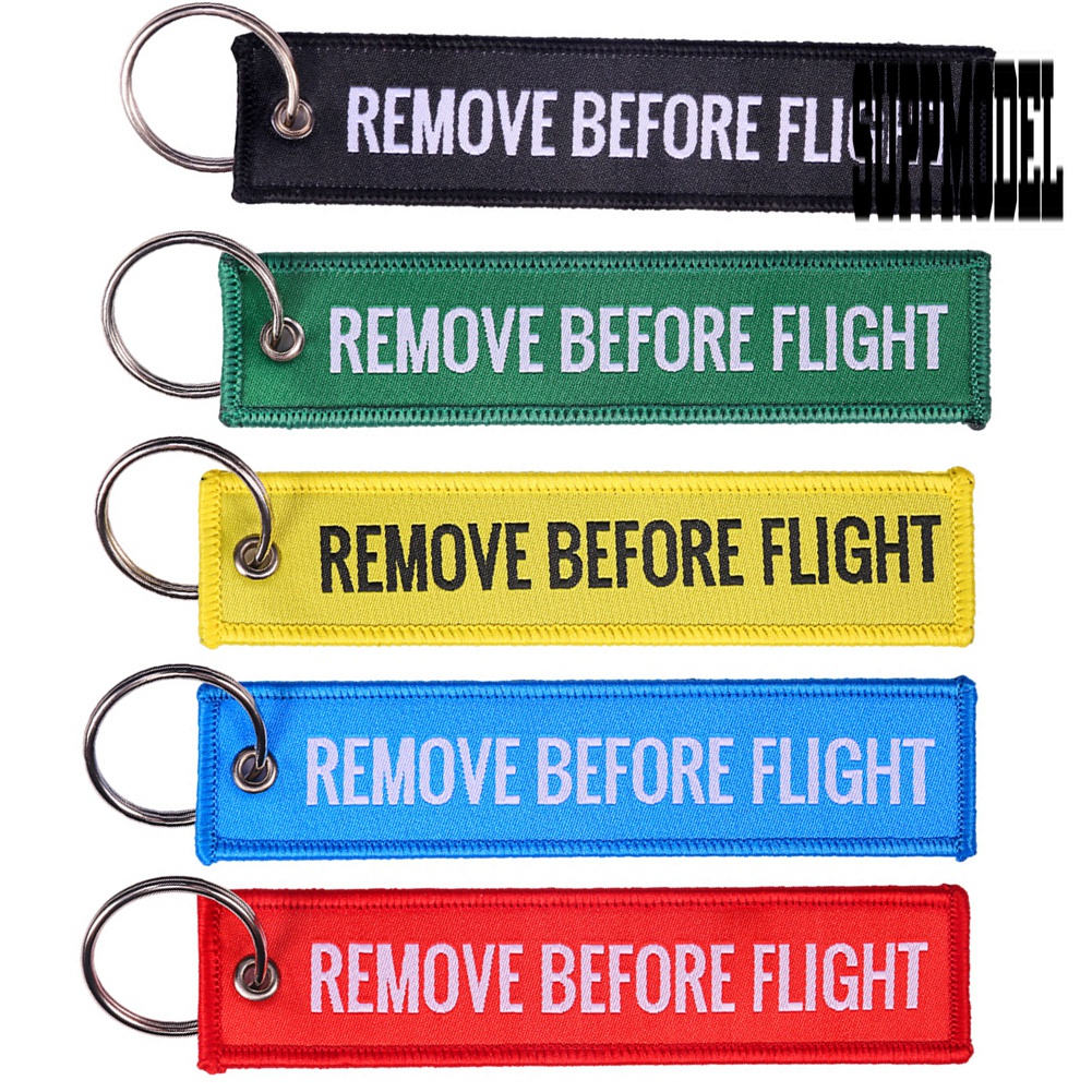 Gantungan Kunci Bordir Tulisan Remove Before Flight Untuk Mobil / Motor