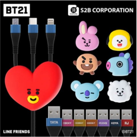 Original BT21 Multi Charger 3in1 Cable