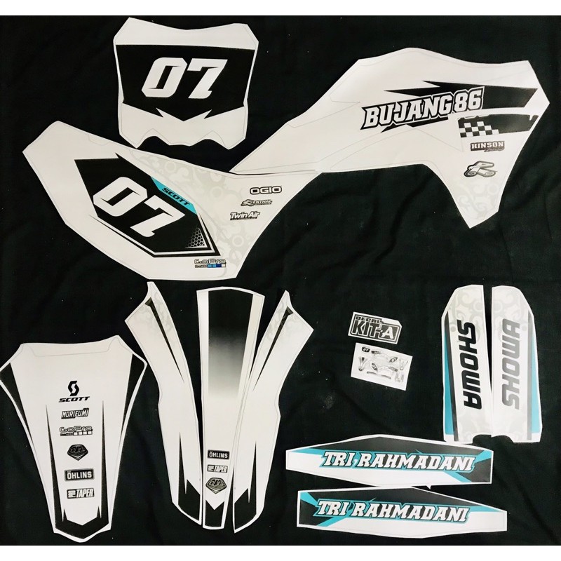 Decal Klx Gordon Sticker Striping Stiker Klx Gordon Decal Sticker Gordon Dekal Klx Gordon Putih