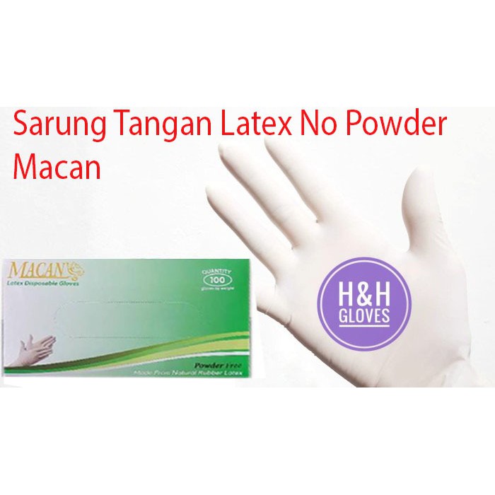 Sarung Tangan Macan / Sarung Tangan Latex No Powder Macan / Handscoon Latex Macan / Sarung Tangan Medis Macan / Latex No Powder