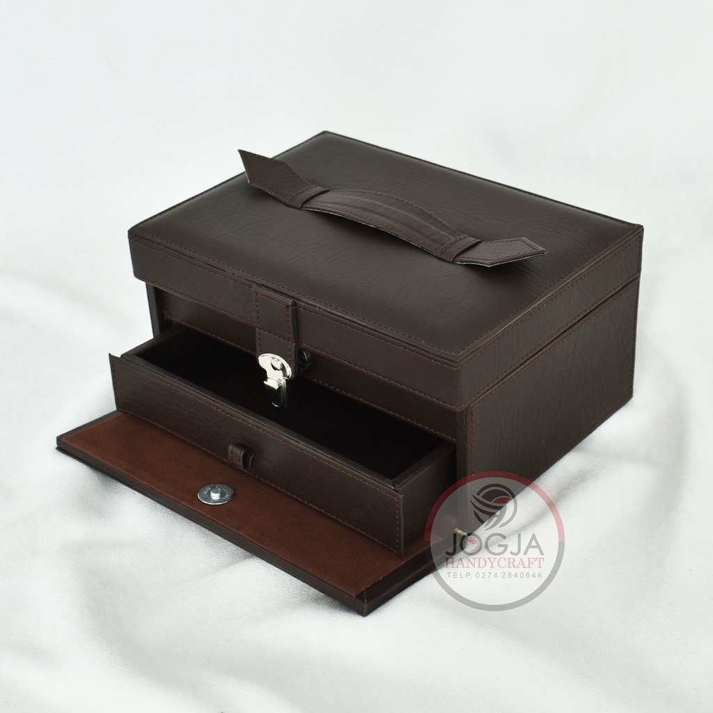 Full Brown Jewelry Box / Kotak Perhiasan / Tempat Perhiasan