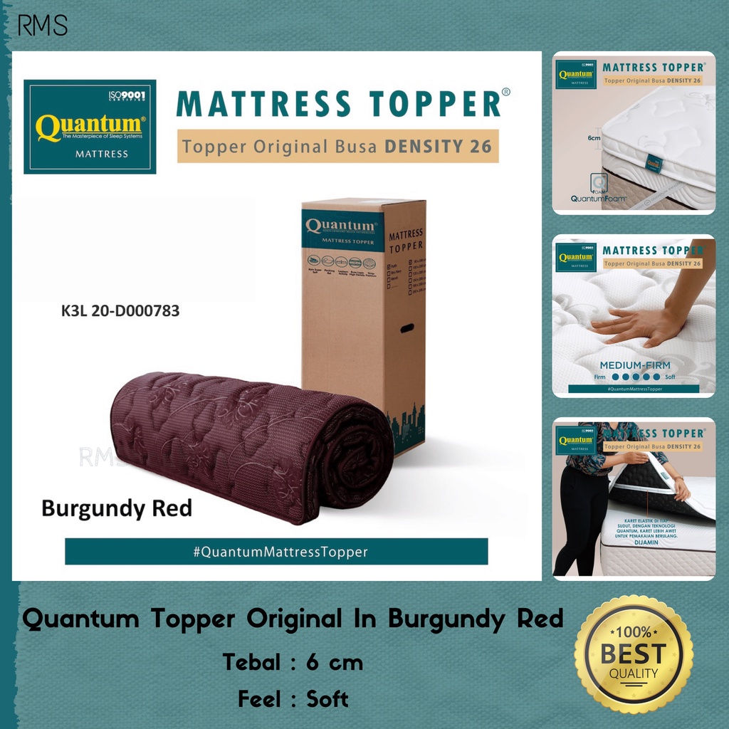 Quantum Topper Original Burgundy Red / Topper Matras / Kasur / Matras