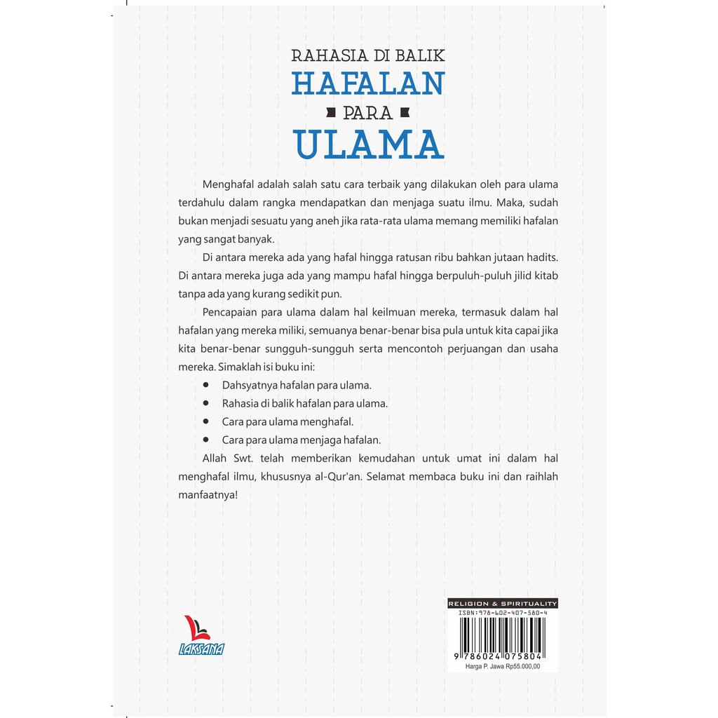 Buku Rahasia di Balik Hafalan Para Ulama - LAKSANA