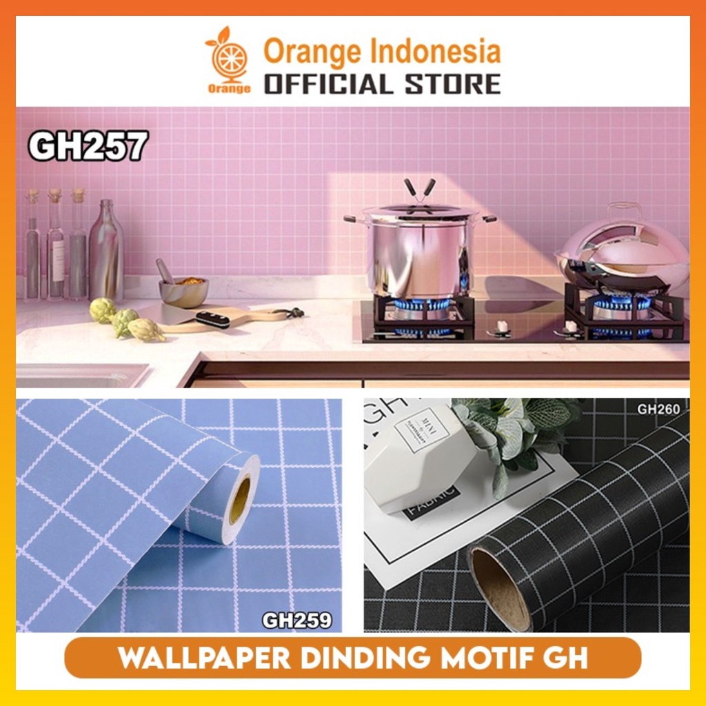 Wallpaper Dinding murah stiker dinding Motif kotak wallpaper 3d motif Premium Quality Size 45cm X 9M WHFURNITURE