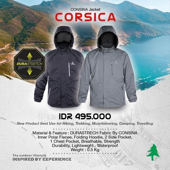 JAKET CORSICA - JAKET GUNUNG CONSINA - MOUNTAINPRO - MOUNTAIN GUIDE - JAKET WATERPROOF