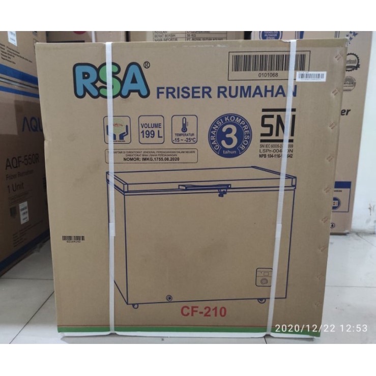 RSA Chest Freezer 200 Liter Box Freezer CF 210 CF-210 Cooler Box CF210