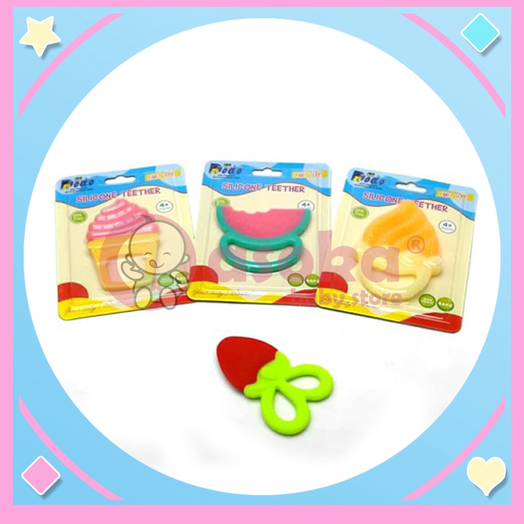 Dodo Silicone Teether FANCY Series DAC063 Gigitan Bayi Bentuk Makanan ASOKA