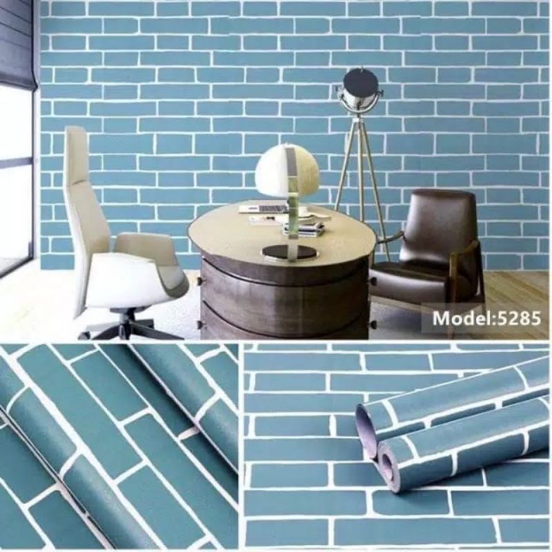 WALLPAPER STIKER DINDING BATA BIRU