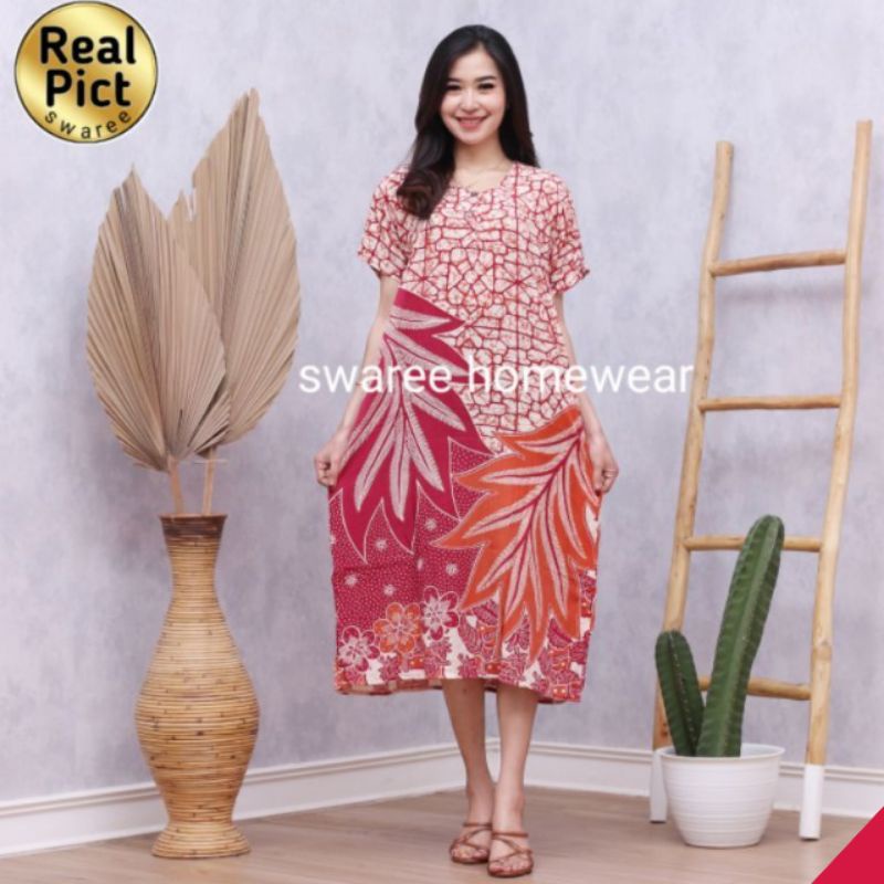 Baju Wanita Kekinian Pakaian Remaja Perempuan Cewek Dewasa Lengan Pendek Busui Ibu Menyusui Bahan Rayon Model Fashion Busui Friendly Casual Santai Tidur Harga Grosir Murah Terbaru Modis Ukuran Size LD105 Dress Motif Batik Pekalongan Bisa COD Gratis Ongkir