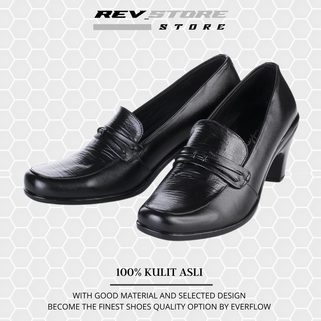 REV STORE - Sepatu Kerja SECRE Kulit Asli Formal Wanita Hak 4cm / Sepatu Pantofel Wanita