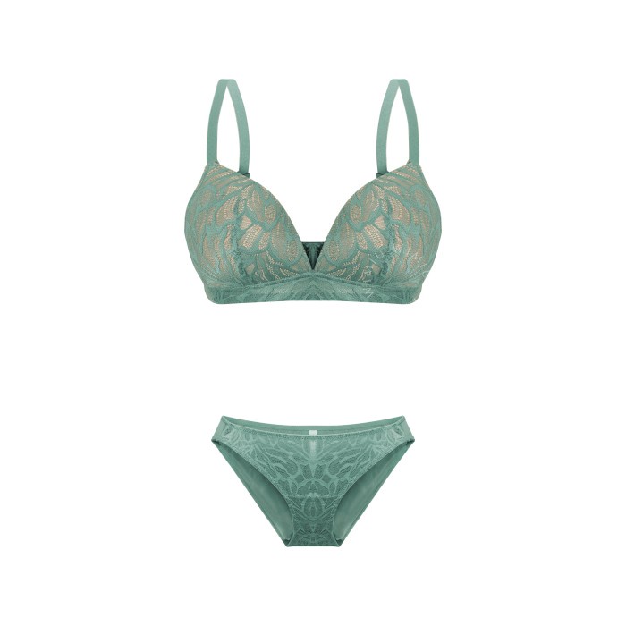 Wimiu BH Bra Set Wanita Pakaian Dalam Wanita 200021 - Hijau, 36