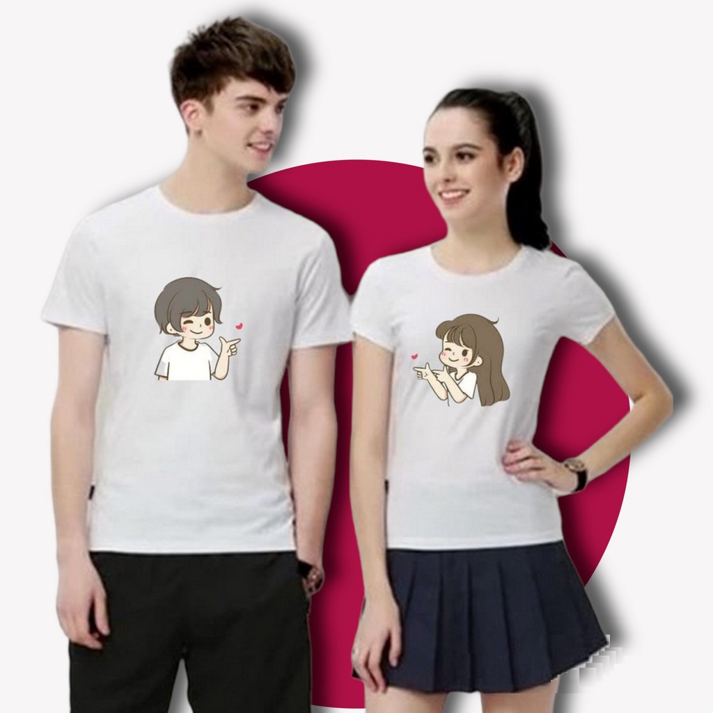 kaos couple/baju pasangan/kaos kompak/ baju couple anime bucin love 2pcs