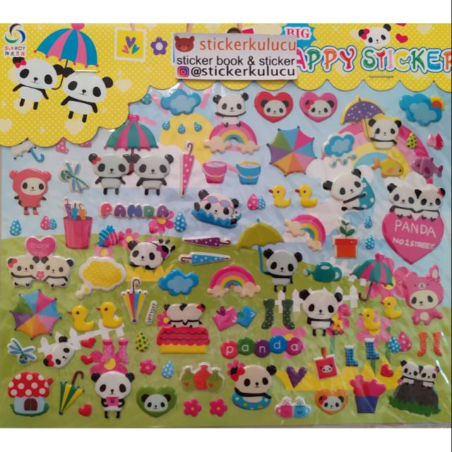 

Stiker anak timbul PANDA 20x25cm