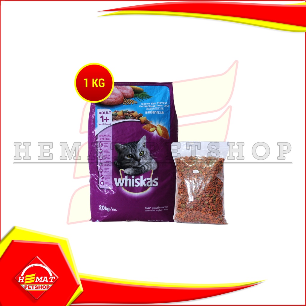 Makanan Kucing Dewasa Kemasan Repacking - Whiskas Repacking 1 Kg