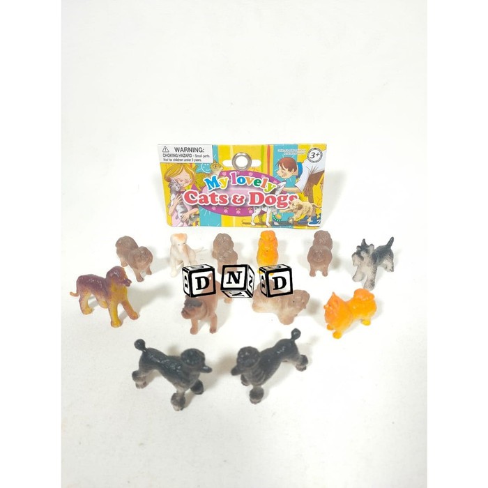 MAINAN ANAK FIGURE BINATANG ANJING DOG DOGGY PET PUDDLE POM ISI 12 BY AGEN MAINAN - AM 0426