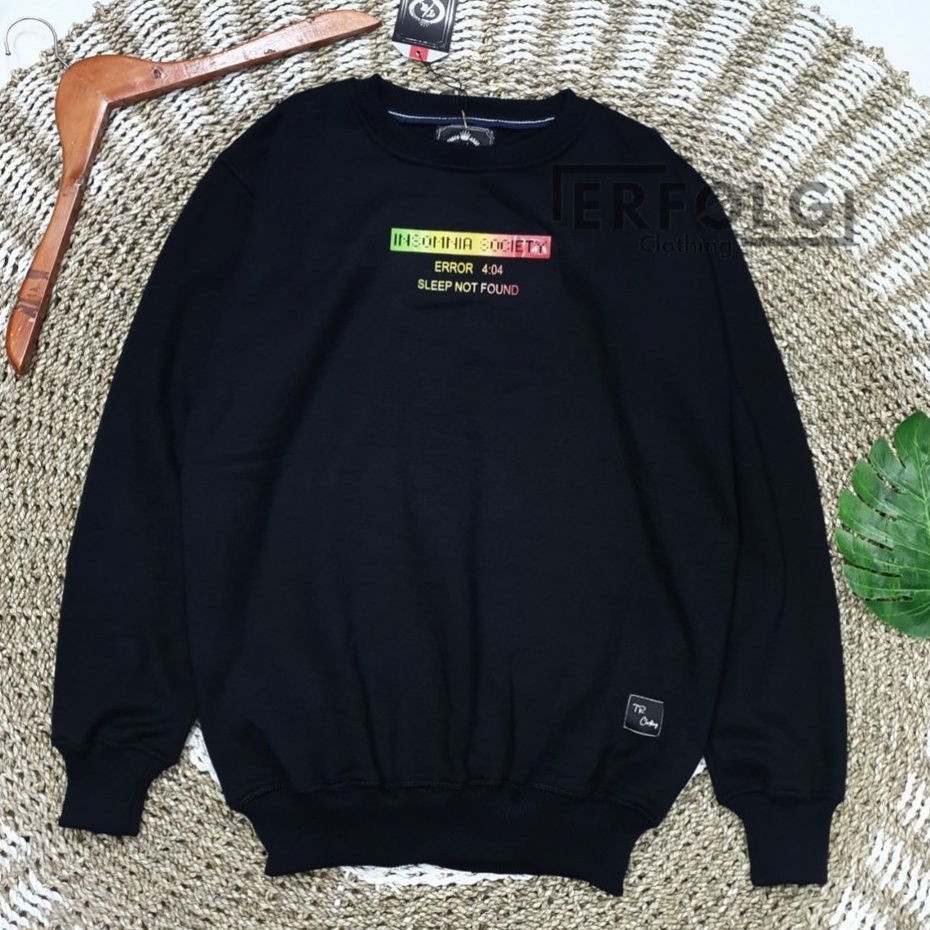 Erfolg Clothing Krunek Jumbo Oversize Original Hitam Sweater Distro Oblong Pria Wanita Crew Neck Army Brand Lokal Murah Switer Bigsize Swater Cewek Cowok Premium Hight Quality Bandung