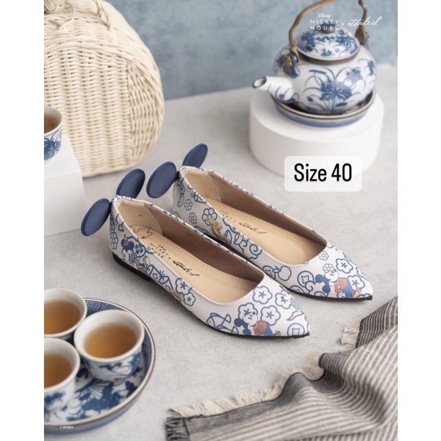 Ittaherl Mickey Minnie Fortune Wish Mules Pointy Cloud Size 40