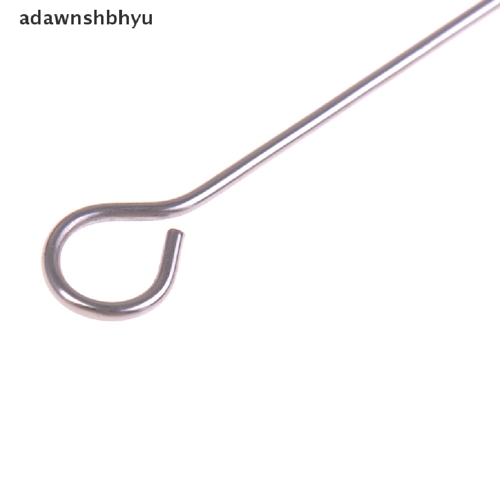 Adawnshbhyu 10pcs Daging Angsa Bulat Panggang Tusuk Sate Stick Stainless Steel BBQ Jarum