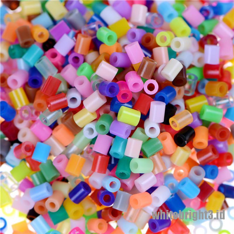 (white3) 1000pcs / Set Manik-Manik HAMA / PERLER 2.6mm Warna Campur Untuk Mainan Anak DIY