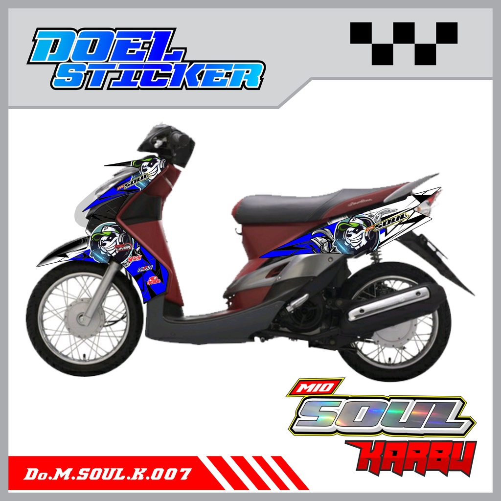 STICKER STRIPING MIO SOUL KARBU - STICKER STRIPING LIST VARIASI HOLOGRAM , CROME YAMAHA MIO SOUL KARBU DOEL 007