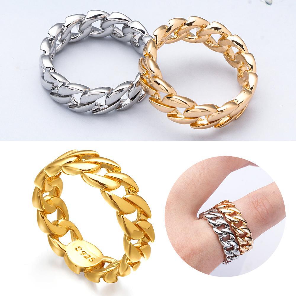 SUYO Link Rantai Cincin New Trendy Hadiah Pernikahan Wanita Pria Anti Karat