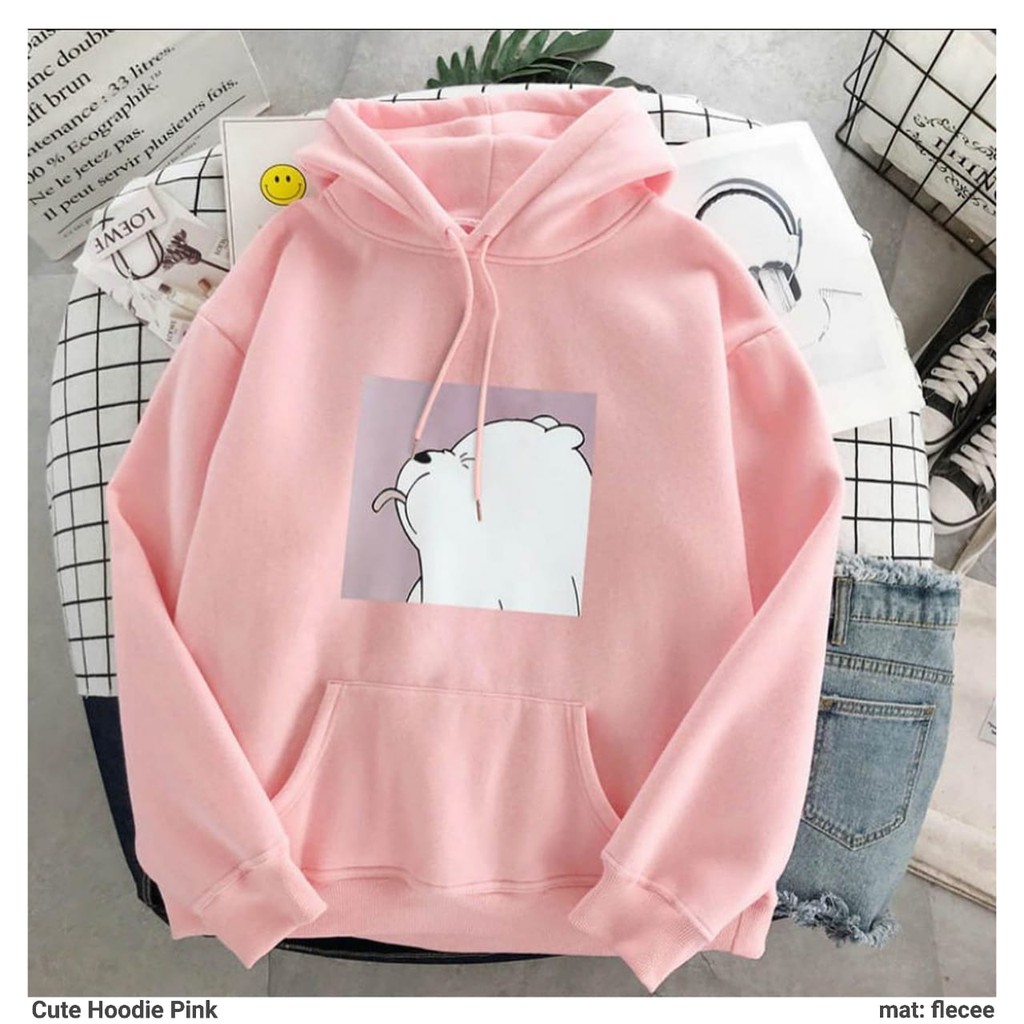 PAKAIAN WANITA / CUTE BEAR / SWEATER HOODIE / ATASAN WANITA / PROMO BISA COD