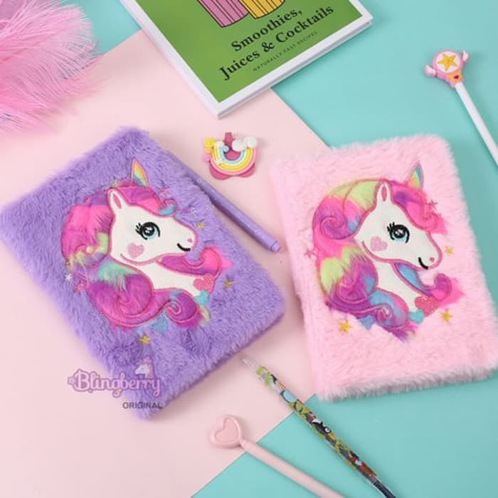 

nn Agenda/Buku Tulis/Notebook/Diary/Diari Unicorn Bulu