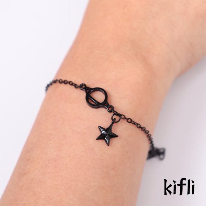 Gelang Rantai Dengan Charm Bentuk Planet / Bintang Untuk Wanita