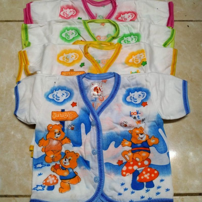 1 lusin baju bayi lengan panjang lengan pendek termurah | baju baby motif gambar bahan katun | baju atasan baby new born