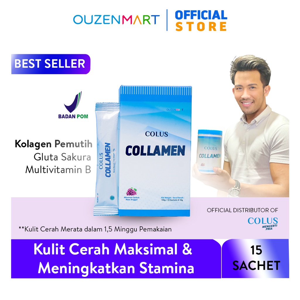 Colus Collamen -  Suplemen Serbuk Pemutih Kulit Pria