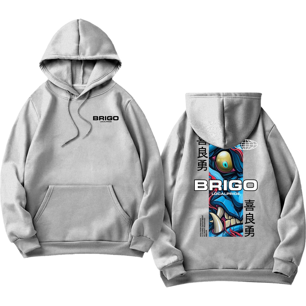 BRIGO Jumper Hoodie ONI II Sweater Hoodie BRIGO ONI Sablon DTF Fleece Cotton M-XXL (Pria &amp; Wanita) Free stiker&amp;Gantungan Kunci