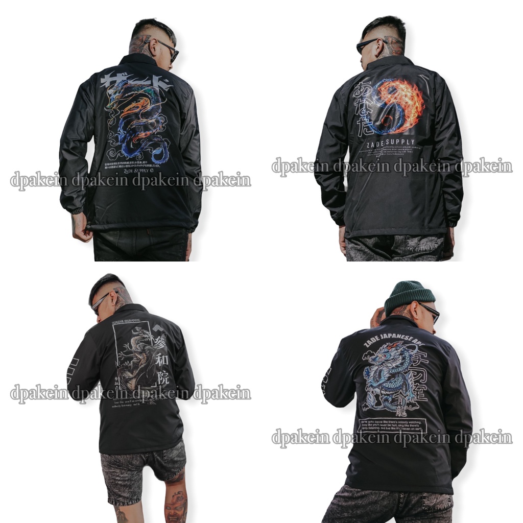 ZADE SUPPLY NAGA YINGYANG DRAGON Jaket Coach Parasut Pria Jaket Windbreaker Jaket Distro Salviohexia