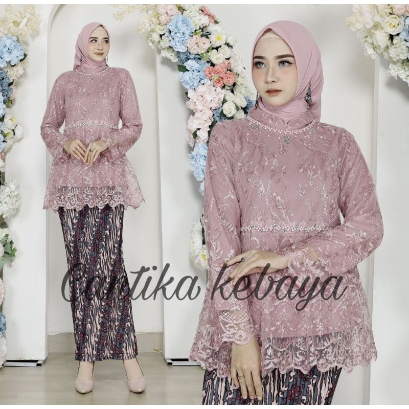 Kebaya tulle arrabella//kebaya cantika//kebaya tunangan//kebaya modern