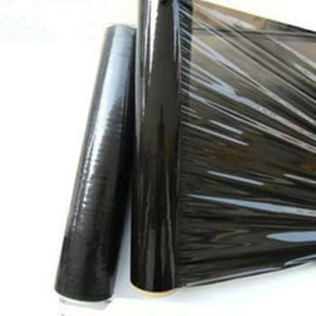 Plastik Wrapping Stretch Film HITAM Tipe F 50cmx150meter Tebal 2 mc