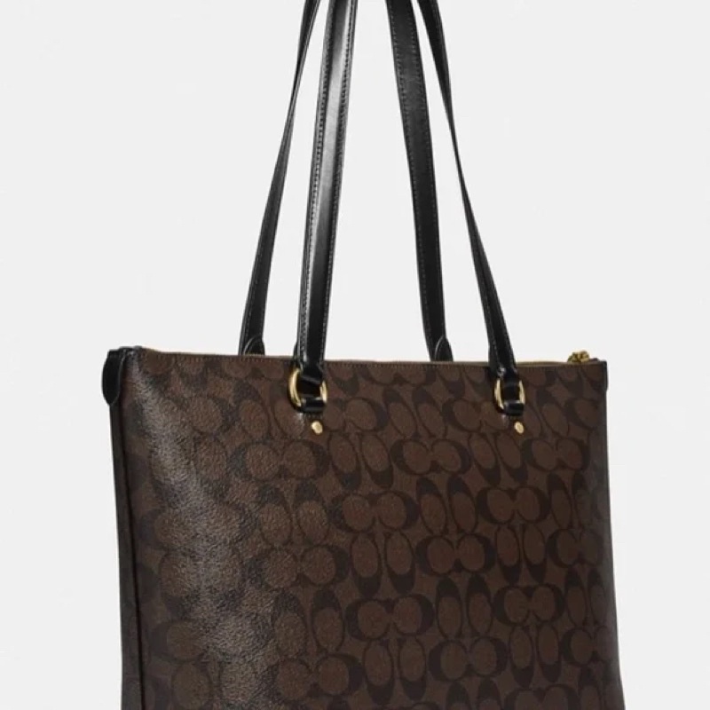 COACH TOTE GALLERY IN SIGNATURE CANVAS MAHOGANY