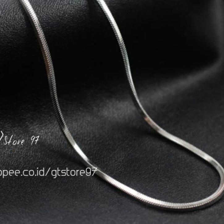 Bagus Banget.. Kalung Titanium Pria Silver Perak Emas Putih Anti Karat Cowok Cewek Wanita Kalung Pri